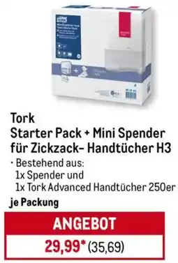 METRO Tork Starter Pack + Mini Spender für Zickzack-Handtücher H3 Angebot