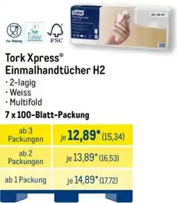 METRO Tork Xpress Einmalhandtücher H2 Angebot