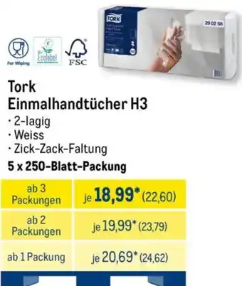METRO Tork Einmalhandtücher H3 Angebot