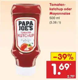 Netto Marken-Discount Papa joe's tomatenketchup oder mayonnaise Angebot