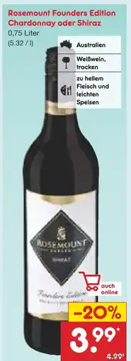 Netto Marken-Discount Rosemount founders edition chardonnay oder shiraz Angebot