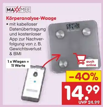 Netto Marken-Discount Maxxmee körperanalyse-waage Angebot