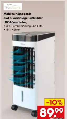 Netto Marken-Discount Tronitechnik mobiles klimagerät 3in1 klimaanlage luftkühler lko4 ventilator Angebot