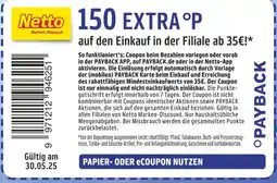 Netto Marken-Discount Payback 150 extra °punkte Angebot