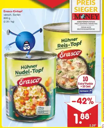 Netto Marken-Discount Erasco hühner reis-topf Angebot