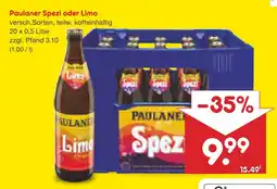 Netto Marken-Discount Paulaner spezi oder limo Angebot