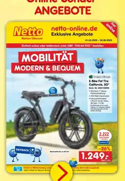 Netto Marken-Discount E-bike fat tire california, 20 Angebot