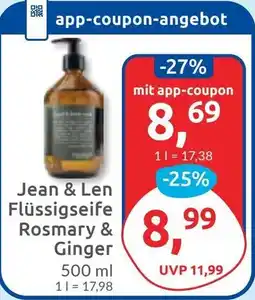 Budni Jean & Len Flüssigseife Rosmary & Ginger Angebot