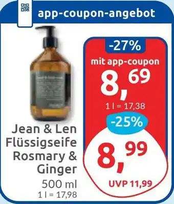 Budni Jean & Len Flüssigseife Rosmary & Ginger Angebot