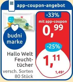 Budni Hallo Welt Feuchttücher Angebot