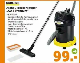 Globus Baumarkt Kärcher Asche- Oder Trockensauger „ad 4 Premium“ Angebot