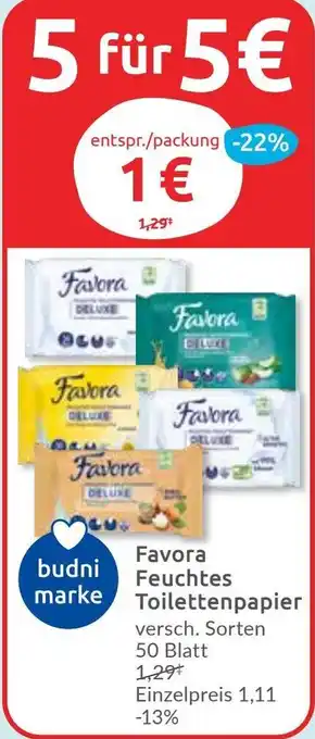 Budni Favora Feuchtes Toilettenpapier Angebot