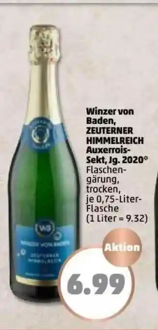 PENNY Winzer Von Baden, Zeuterner Himmelreich Auxerrois-sekt Angebot