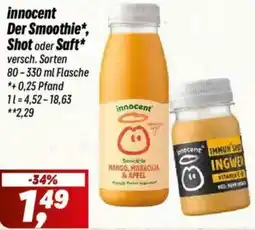 Simmel innocent Der Smoothie, Shot oder Saft Angebot