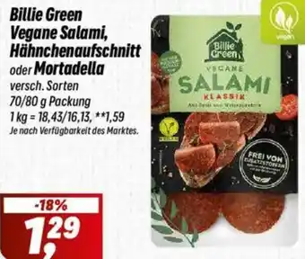 Simmel Billie Green Vegane Salami, Hähnchenaufschnitt oder Mortadella Angebot
