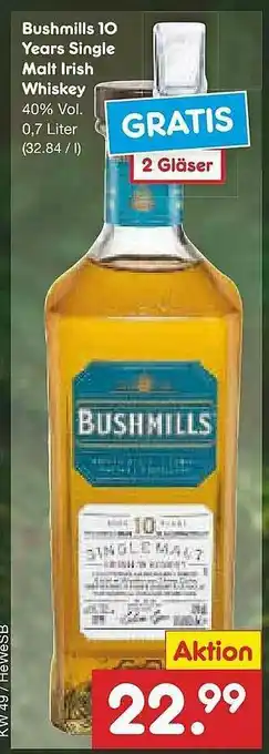 Netto Marken-Discount Bushmills 10 Years Single Malt Irish Whiskey Angebot