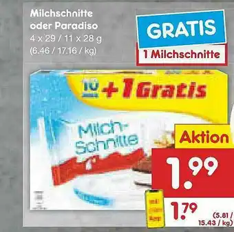 Netto Marken-Discount Milchschnitte Oder Paradiso Angebot