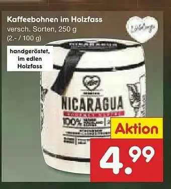 Netto Marken-Discount Kaffeebohnen Im Holzfass Angebot