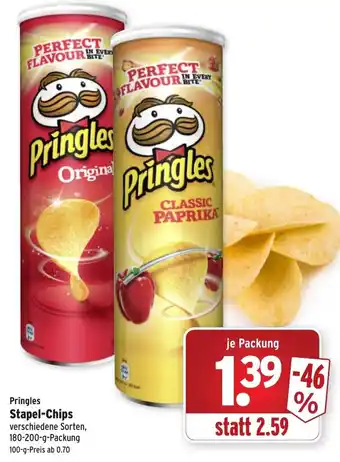 Wasgau Pringles Stapel chips 180-200g Angebot