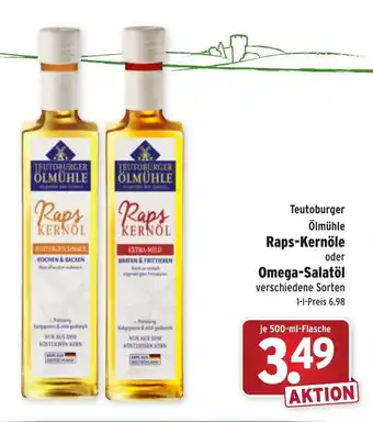 Wasgau Teutoburger Ölmühle Raps Kernöle oder Omega Salatöl 500ml Angebot