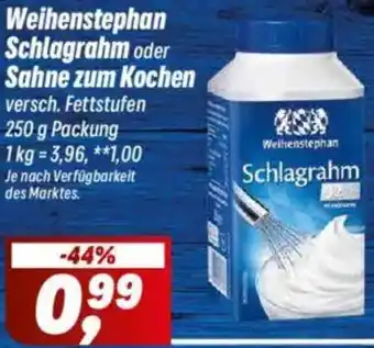Simmel Weihenstephan Schlagrahm oder Sahne zum Kochen Angebot