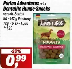 Simmel Purina Adventuros oder Dentalife Hunde-Snacks Angebot