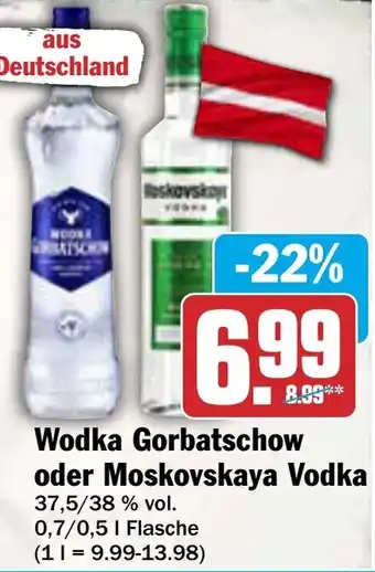 AEZ Wodka Gorbatschow oder Moskovskaya Vodka Angebot