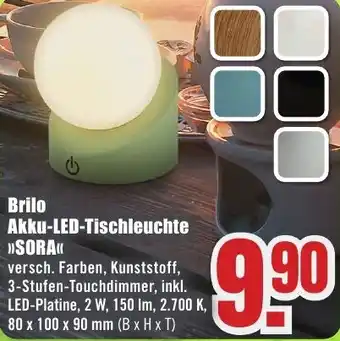 B1 Discount Baumarkt Brilo Akku-LED-Tischleuchte SORA Angebot