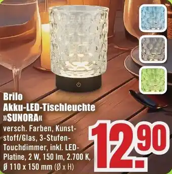 B1 Discount Baumarkt Brilo Akku-LED-Tischleuchte SUNORA Angebot