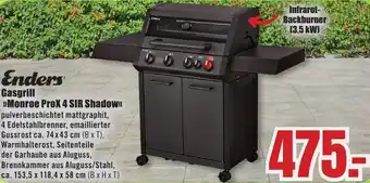 B1 Discount Baumarkt Enders Gasgrill Monroe ProX 4 SIR Shadow Angebot