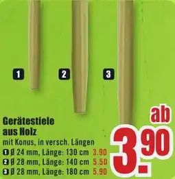 B1 Discount Baumarkt Gerätestiele aus Holz Angebot