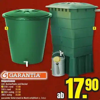 B1 Discount Baumarkt GARANTIA Regentonne Angebot