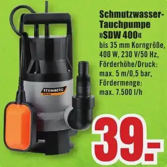 B1 Discount Baumarkt Schmutzwasser Tauchpumpe SDW 400 Angebot