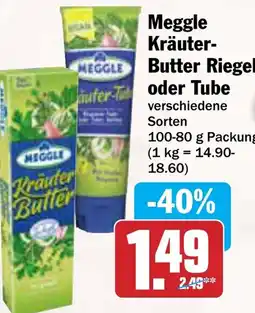 AEZ Meggle Kräuter Butter Riegel oder Tube Angebot
