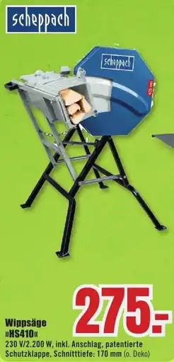 B1 Discount Baumarkt Scheppach Wippsäge HS410 Angebot