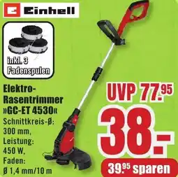 B1 Discount Baumarkt Einhell Elektro Rasentrimmer GC-ET 4530 Angebot