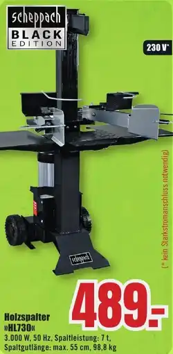 B1 Discount Baumarkt Scheppach Holzspalter HL730 Angebot
