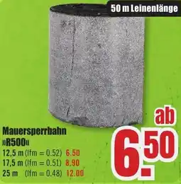 B1 Discount Baumarkt Mauersperrbahn R500 Angebot
