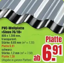 B1 Discount Baumarkt PVC-Wellplatte Sinus 76/18 Angebot