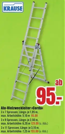 B1 Discount Baumarkt KRAUSE Alu-Vielzweckleiter Corda Angebot