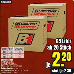 B1 Discount Baumarkt Umzugskarton Angebot