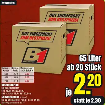 B1 Discount Baumarkt Umzugskarton Angebot