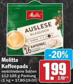 AEZ Melitta Kaffeepads Angebot