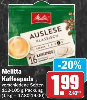 AEZ Melitta Kaffeepads Angebot