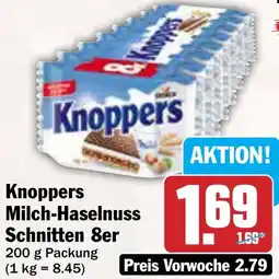 AEZ Knoppers Milch-Haselnuss Schnitten 8er Angebot