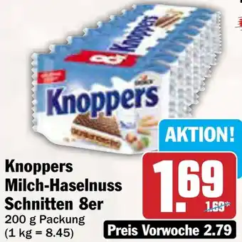 AEZ Knoppers Milch-Haselnuss Schnitten 8er Angebot