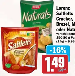 AEZ Lorenz Saltletts Pausen Cracker, Mini Brezel, Mini Bagel oder Naturals Angebot