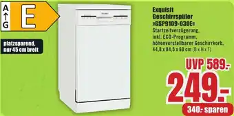 B1 Discount Baumarkt Exquisit Geschirrspüler GSP9109-030E Angebot