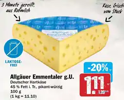 AEZ Allgäuer Emmentaler g.U. Angebot
