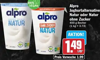 AEZ Alpro Joghurtalternative Natur oder Natur ohne Zucker Angebot